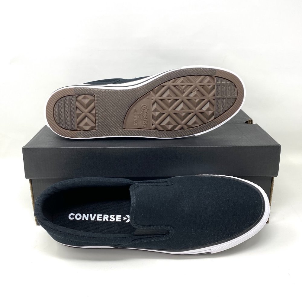 Converse Womens 167941F CT All Star Double Gore Slip On Black Canvas Low Sneaker - Picture 3 of 10